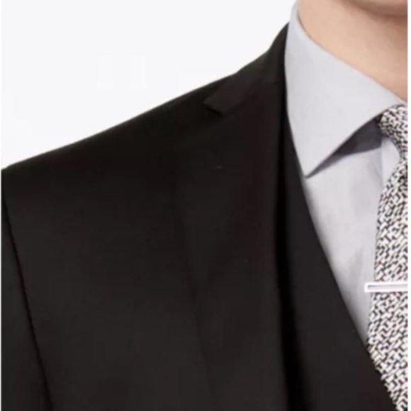 Classic black wool suit coat blazer - Picture 3 of 11